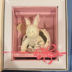 Snowbunnies “Surprise it’s me” Decorative Keepsake Print with Pink Lettering